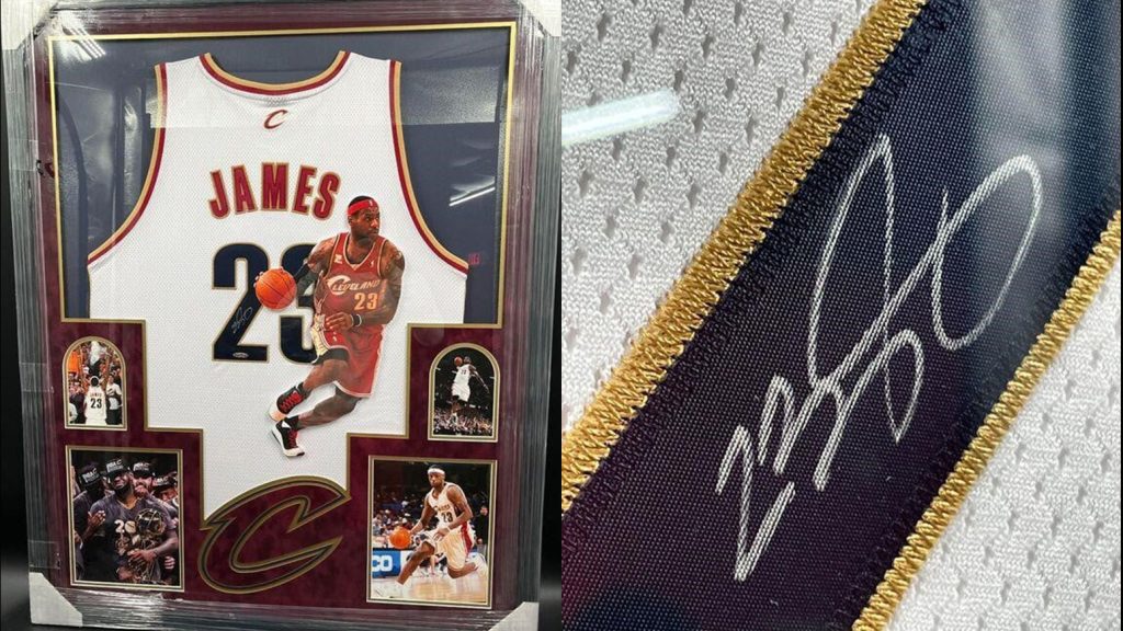 This LeBron James jersey, signed and framed, is one of the many sports memorabilia treasures you'll find in auctions on HiBid.com.